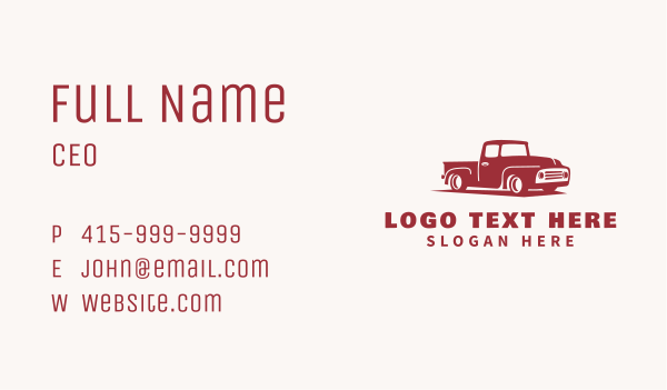 Red Truck Transport Business Card Design Image Preview