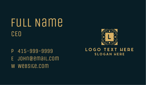 Gold Classic Lettermark Badge  Business Card Design Image Preview