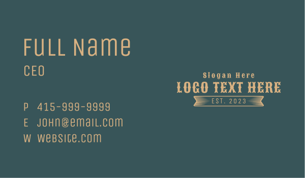 Western Country Wordmark Business Card Design Image Preview
