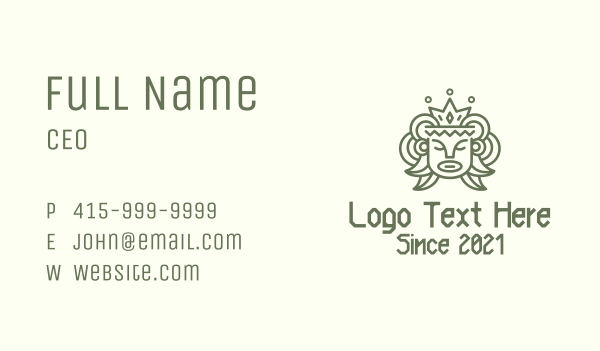 Ancient Mayan King Head Business Card Design Image Preview