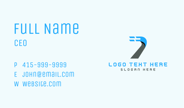 Modern Number 7  Business Card Design Image Preview