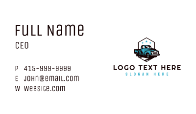 Retro Pickup Truck Business Card Image Preview