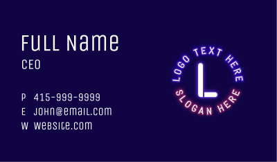 Vivid Neon Lettermark Business Card Image Preview