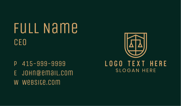 Gold Scale Shield  Business Card Design Image Preview