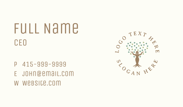 Organic Woman Tree Business Card Design Image Preview