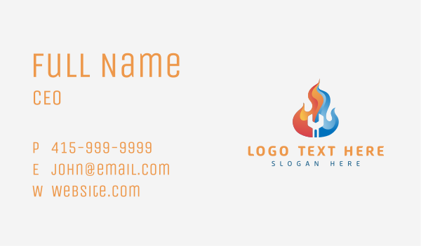 Hot Cold Wrench Mechanic Business Card Design Image Preview