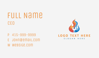Hot Cold Wrench Mechanic Business Card Image Preview