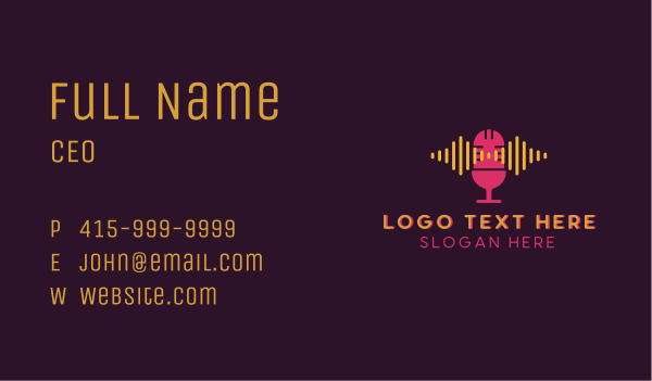 Music Sound Microphone Business Card Design Image Preview