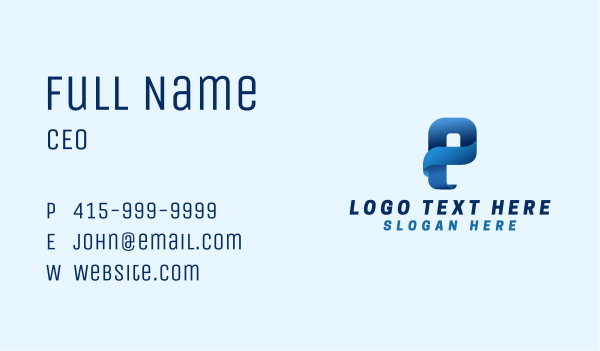 Programmer Tech Letter P Business Card Design Image Preview