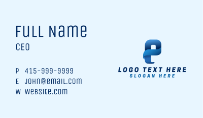 Programmer Tech Letter P Business Card Image Preview