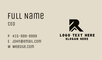 Outdoor Mountain Letter R Business Card