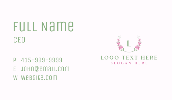 Floral Wreath Flower Business Card Design Image Preview