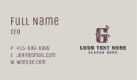 Vintage Calligraphy Letter G Business Card Image Preview