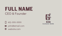 Vintage Calligraphy Letter G Business Card Image Preview