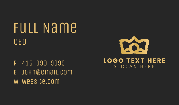 Gold Crown Jewelry Business Card Design Image Preview