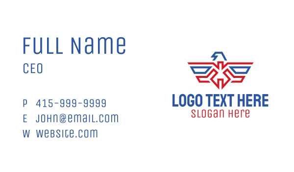 American Eagle Crest Business Card Design Image Preview