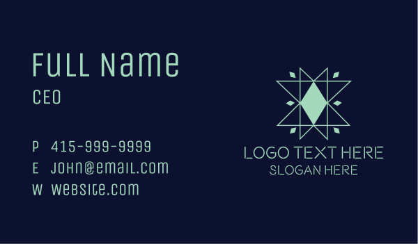 Blue Geometric Modern Star Business Card Design Image Preview