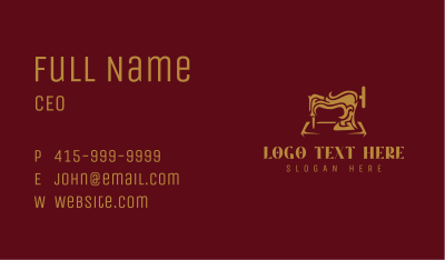 Gold Luxury Sewing Machine Business Card Image Preview