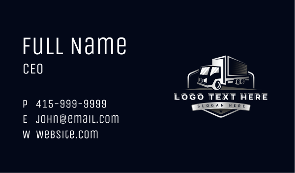 Truck Logistics Freight Business Card Design Image Preview