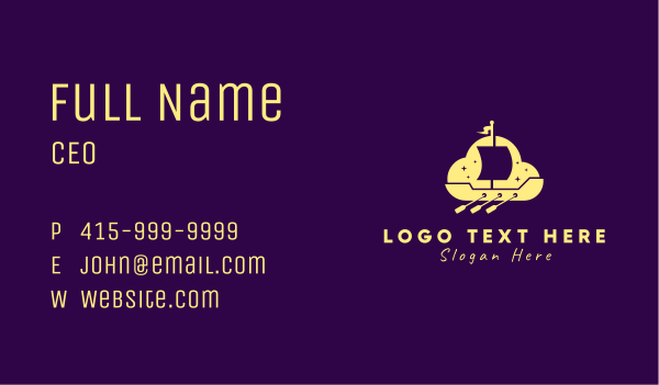 Yellow Viking Boat Business Card Design Image Preview