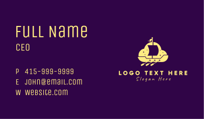 Yellow Viking Boat Business Card Image Preview
