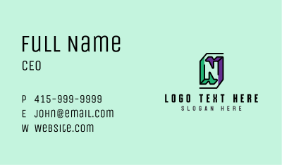 Outline Letter N Business Card Image Preview