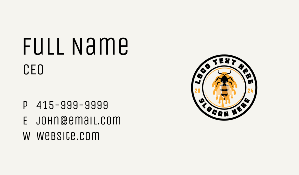 Bee Insect Honeycomb Business Card Design Image Preview
