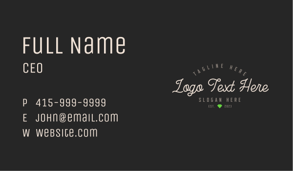 Hipster Diamond Wordmark Business Card Design Image Preview
