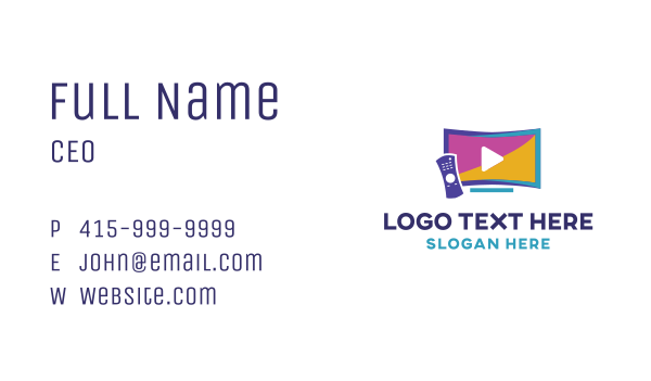 Multicolor Media Television Business Card Design Image Preview