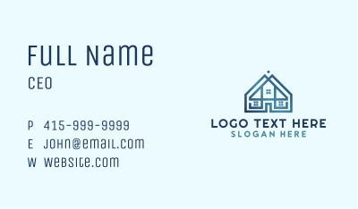 Geometric Roof House Business Card Image Preview