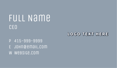 Generic Business Wordmark  Business Card Image Preview