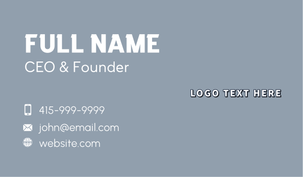 Generic Business Wordmark  Business Card Design