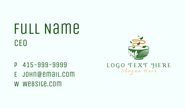 Organic Leaf Bowl Business Card Design Image Preview
