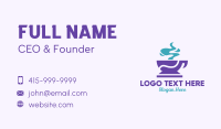 Purple Coffee Cup Business Card Image Preview