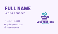 Purple Coffee Cup Business Card Preview