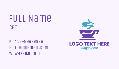 Purple Coffee Cup Business Card Image Preview