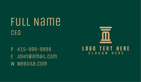 Gold Column Letter M Business Card Design Image Preview