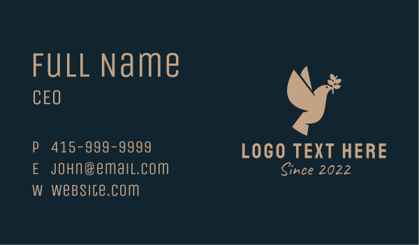 Peace Olive Dove  Business Card Design Image Preview