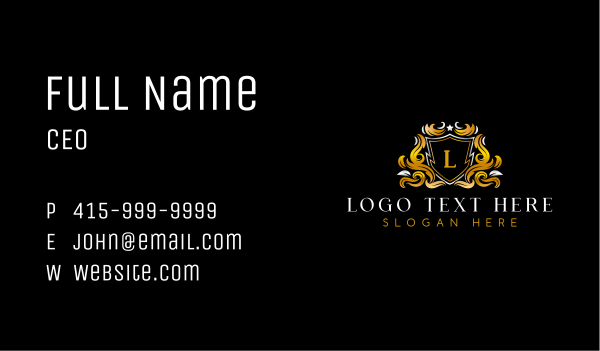 Shield Crest Insignia Business Card Design Image Preview