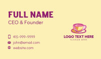 Pink Yellow Coffee Tea Cup Business Card Design