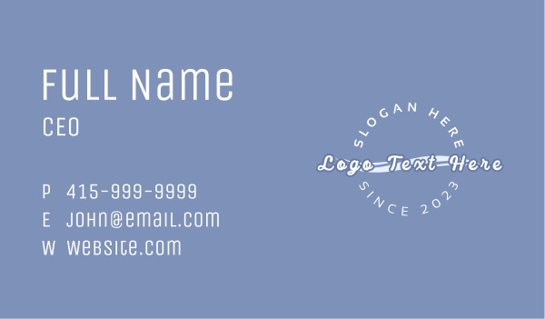 Simple Wave Wordmark Business Card Design Image Preview
