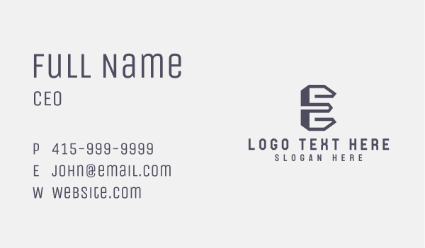 Industrial Steel Construction Letter E Business Card Design Image Preview