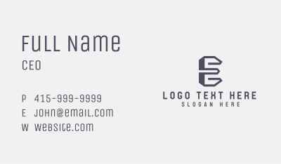 Industrial Steel Construction Letter E Business Card Image Preview