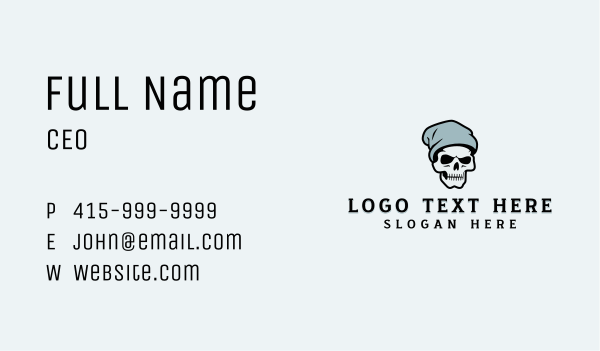 Beanie Skull Streetwear Business Card Design Image Preview