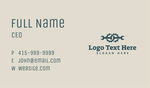 Wrench Gear Mechanical Handyman Business Card Design Image Preview