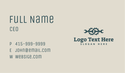 Wrench Gear Mechanical Handyman Business Card Image Preview