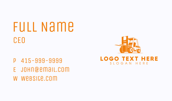 Factory Warehouse Forklift Business Card Design Image Preview