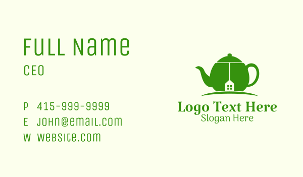 Green Teapot House Business Card Design Image Preview