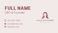 Woman Hair Flowers  Business Card Design