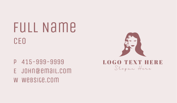 Woman Hair Flowers  Business Card Design Image Preview
